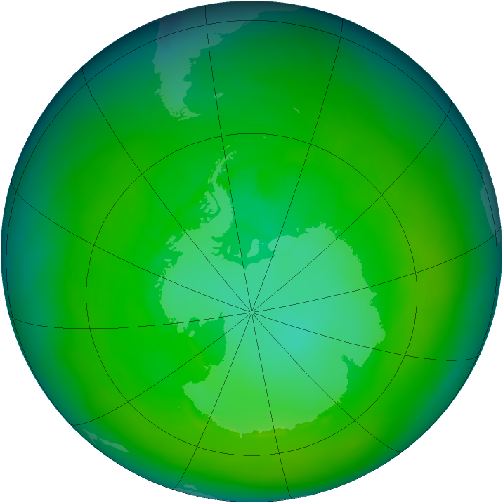 Antarctic ozone map for January 1979